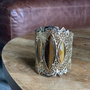 Gorgeous Gold  Kendra Scott Cuff with Tigers Eye